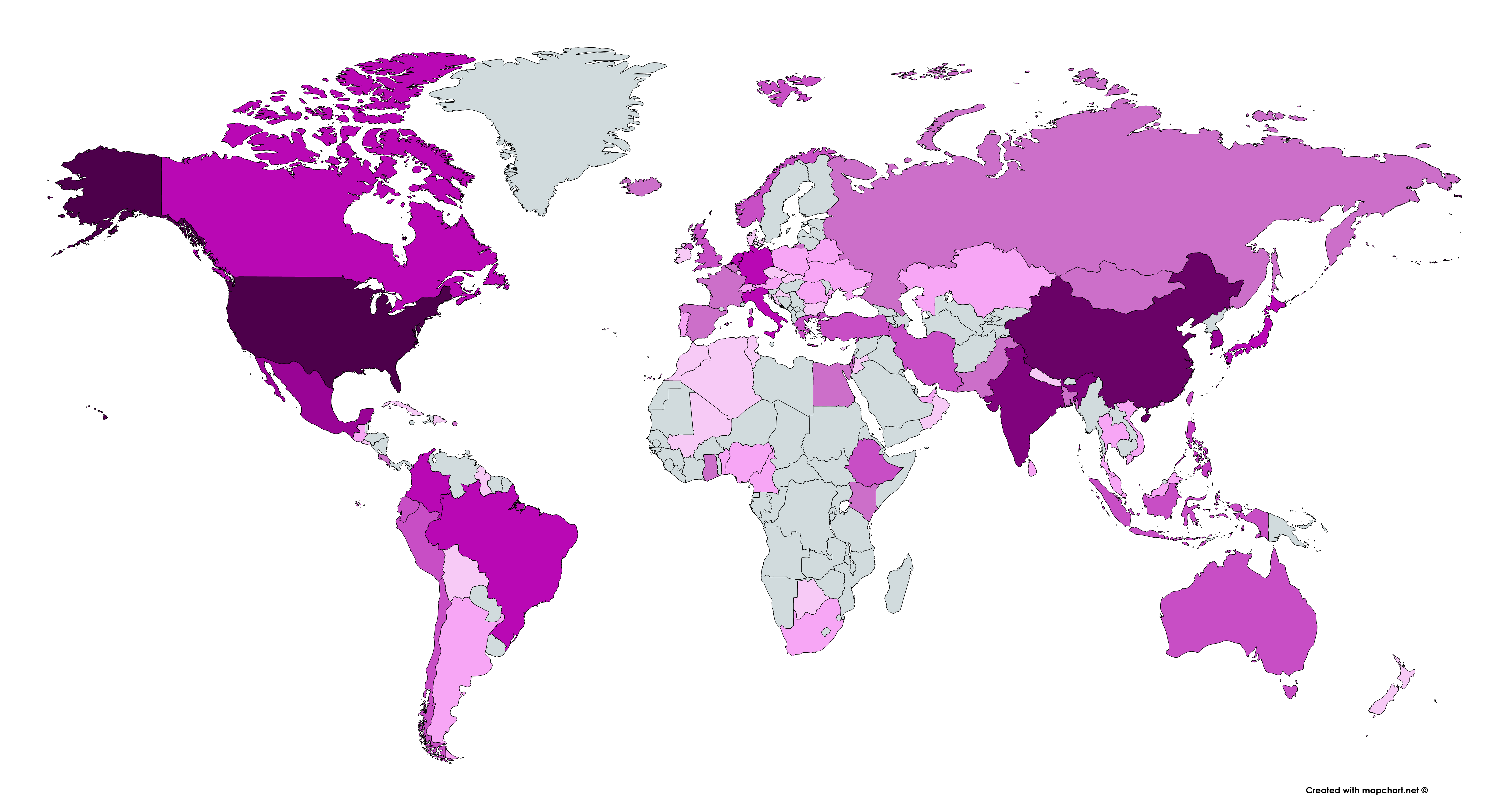 WRF-Hydro UsagebyCountryofWRFHydroOnlineResources2016-2019