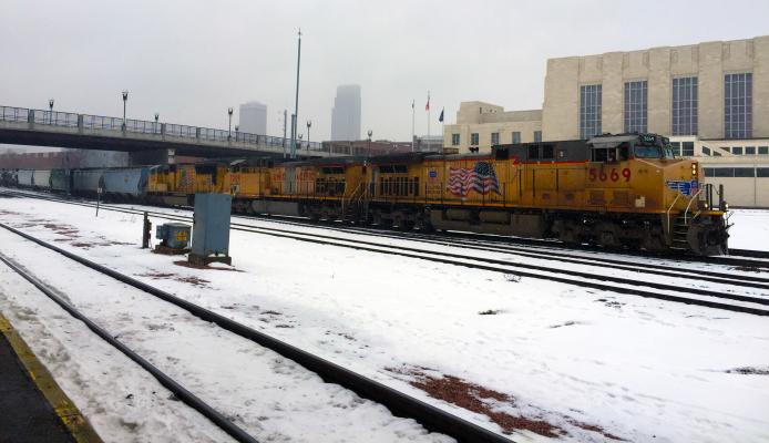 Train in snow