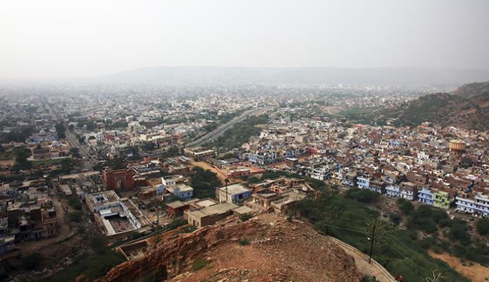 Overlooking houses in Jaipur, India