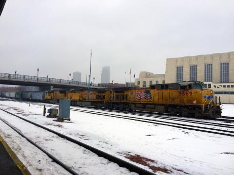 Train in snow