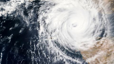 Satellite view of cyclone