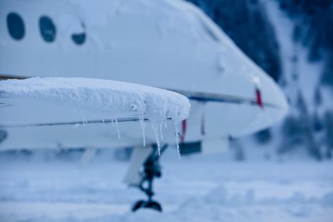 Aircraft, business jet, snow