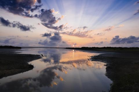 Sunrise with stormy sky