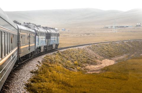 Train in the mist