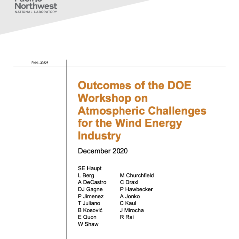 Outcomes of the DOE Workshop on Atmospheric Challenges for the Wind Energy Industry - December 2020 (PDF)