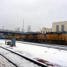 Train in snow