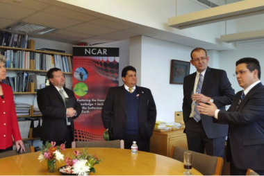 Gina Taberski (UCAR), Paul Kucera (NCAR), Edilberto Esquivel Marconi (ETESA) Jim Hurrell (NCAR Director), and Ivan Barria (ETESA)
